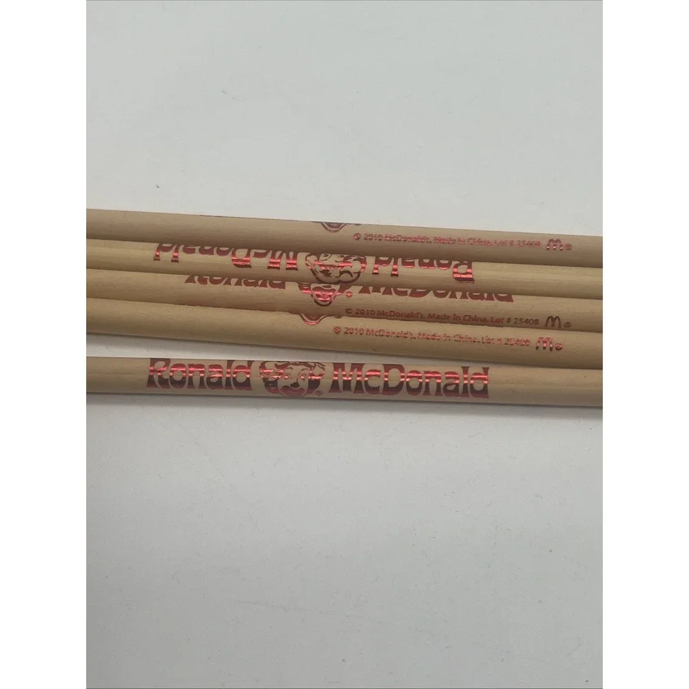 Lot Of 5 NeW McDONALDS 2010 RONALD MCDONALD FUN TIMES WOOD PENCILS~SET Rare